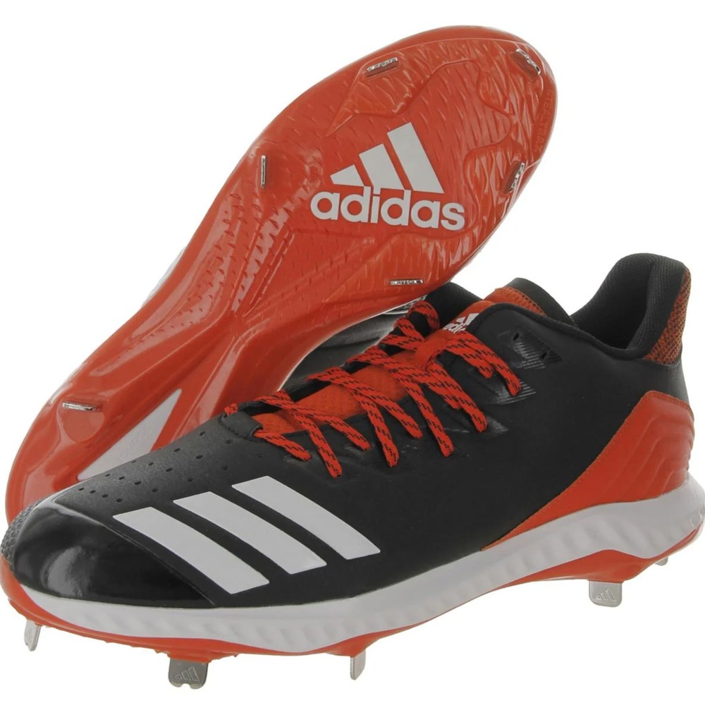 Adidas Mens Icon Bounce Baseball Cleats CG5248 Black Orange White NIB - Size 15‎